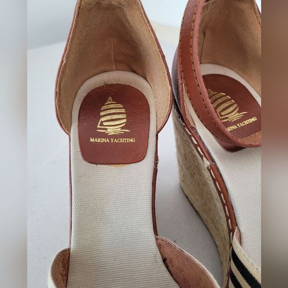 Marina Yachting Wedge Espadrille Sandals Nautical Preppy Coastal Summer EU 36 6 - Picture 7 of 10